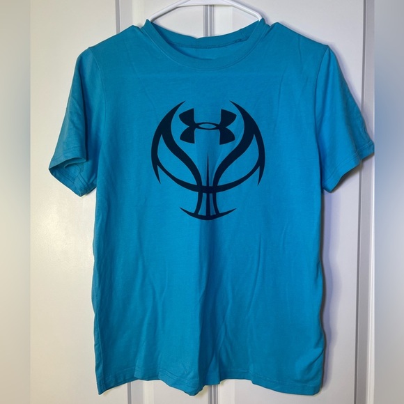 Under Armour Blue Short Sleeve Tee with Graphic Design - Picture 1 of 4